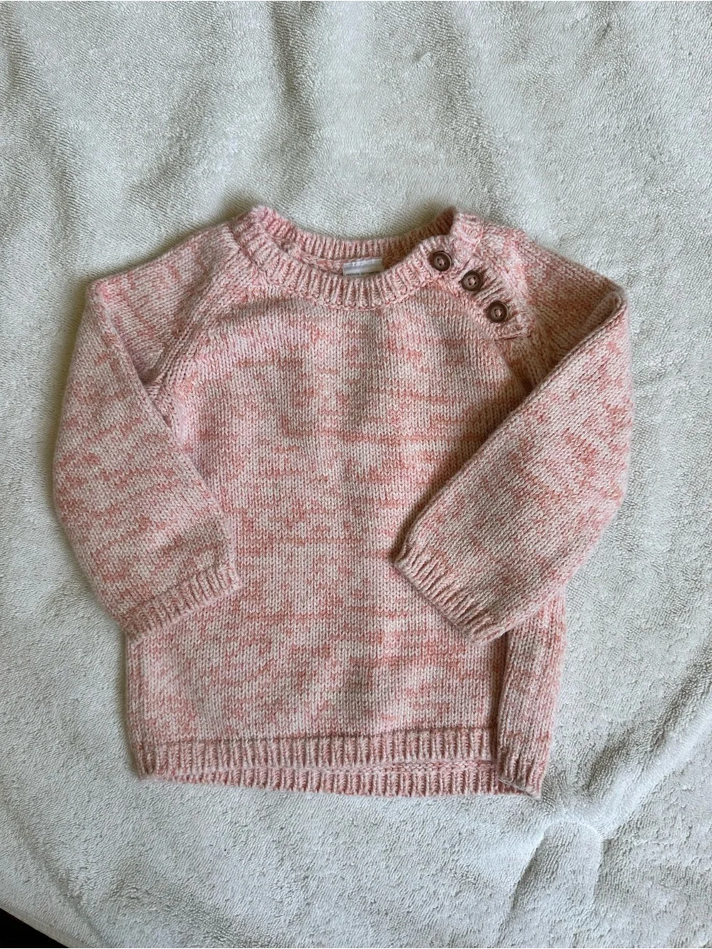 Carter's Marled Light Pink Knit Baby Sweater Set